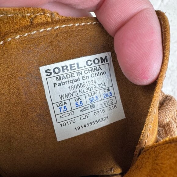 Sorel Boots Women's 7.5 Joan of Arctic Wedge II Carmel Brown Lace Up Waterproof - Picture 8 of 8